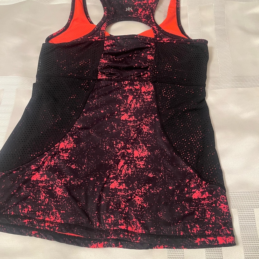 Women's Black and Pink Athletic Tank Top